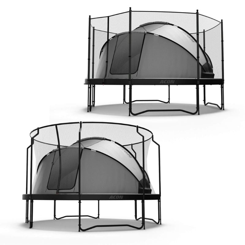 Acon Trampoline Tent set up in enclosure round trampoline tent
