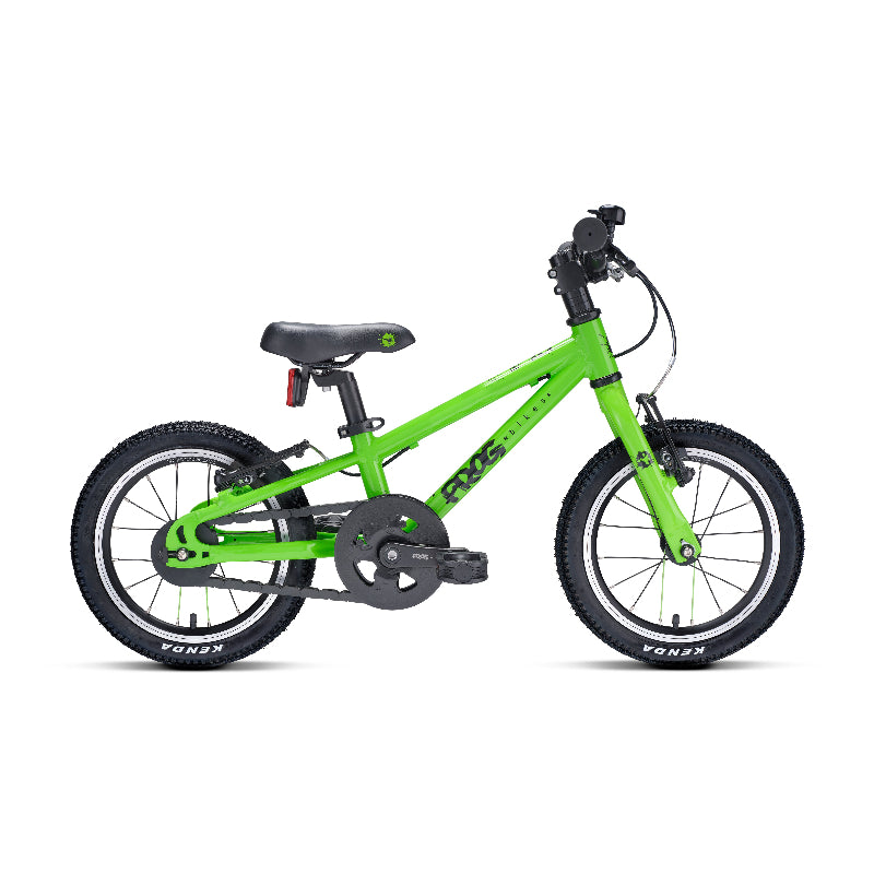 Frog 38 Green children's bicycle on a white background