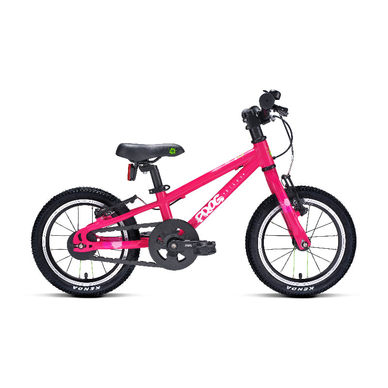 frog 38 Pink children's bicycle on a white background