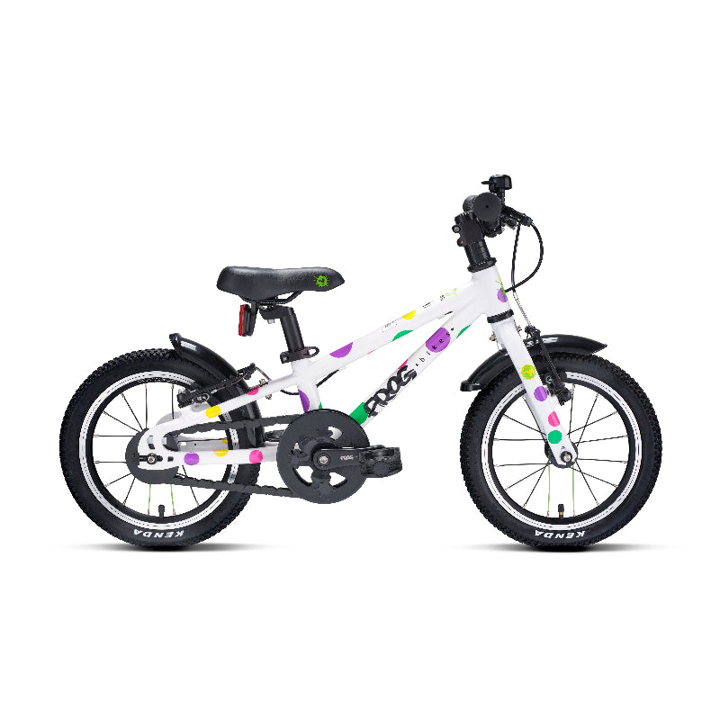 Frog 38 Spotty children's bicycle with mudguard  on a white background