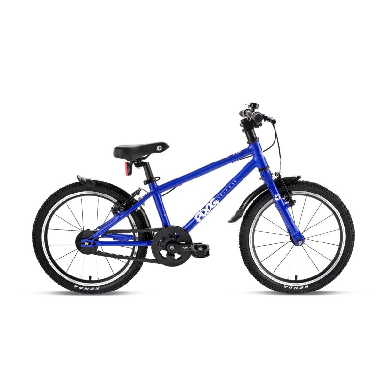 Frog 47 Blue children's bicycle with mudguard on a white background