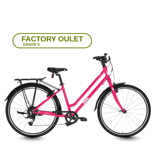 Frog Cit 67 Pink bicycle on a transparent background with 'Factory Outlet Grade 5' label.