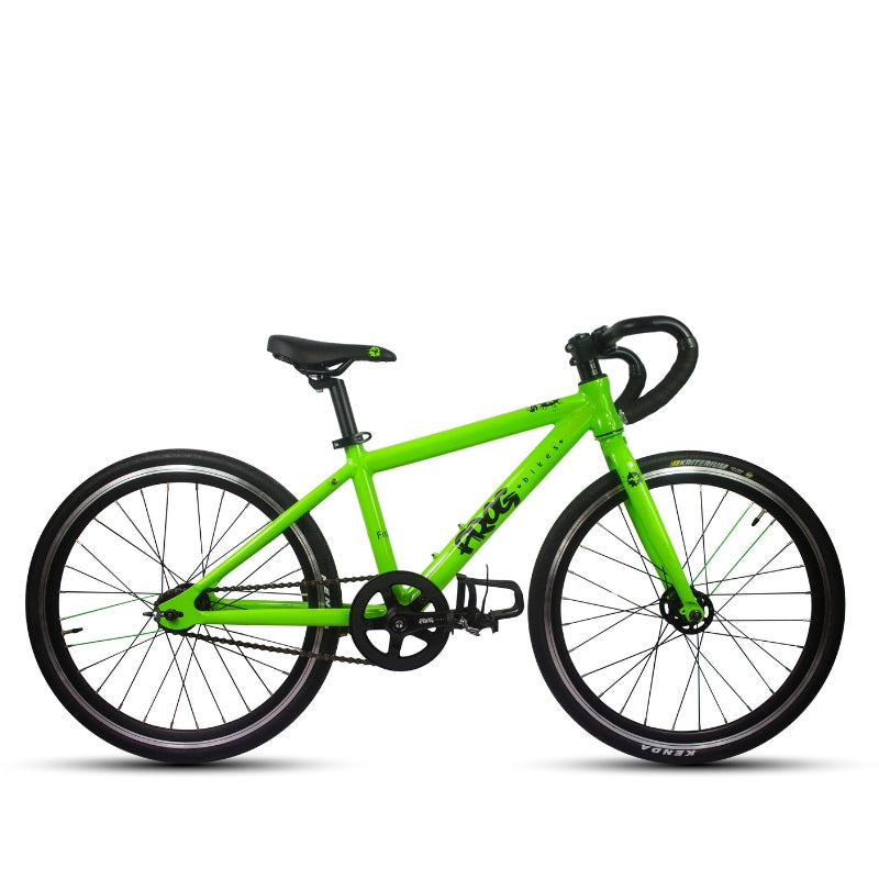 Frog Track 58 Green children's bicycle on a white background