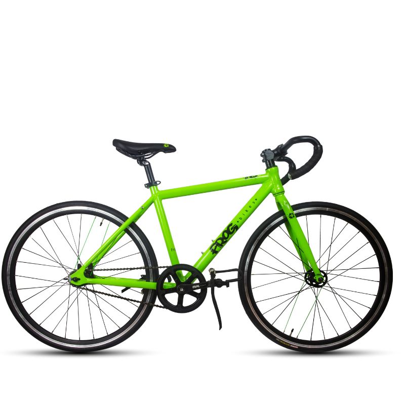 Frog Track 67  Green bicycle on a white background