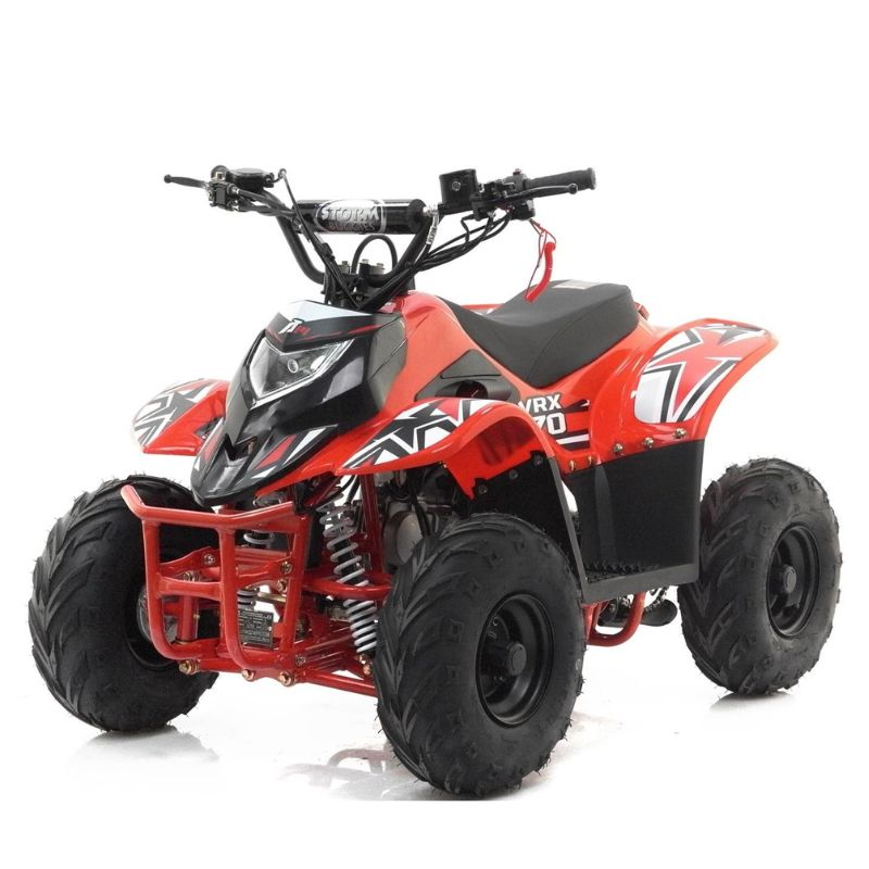 Kids 70cc VRX70 Quad Bike Red on a white background
