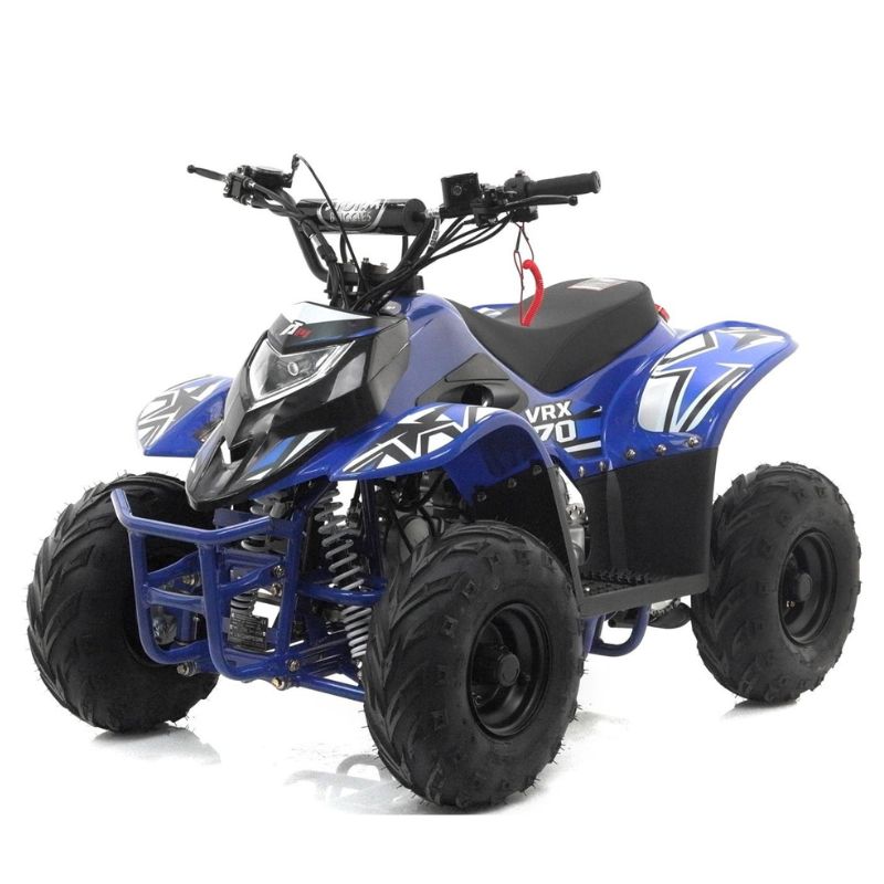 Kids 70cc VRX70 Quad Bike Blue on a white background