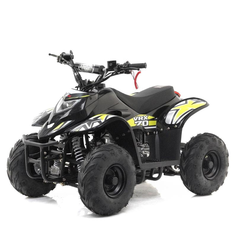 Kids 70cc VRX70 Quad Bike Black on a white background