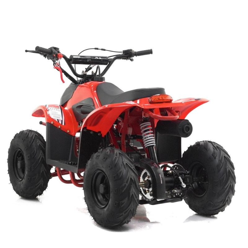 Kids 70cc VRX70 Quad Bike red on a white background side View - Facing Left