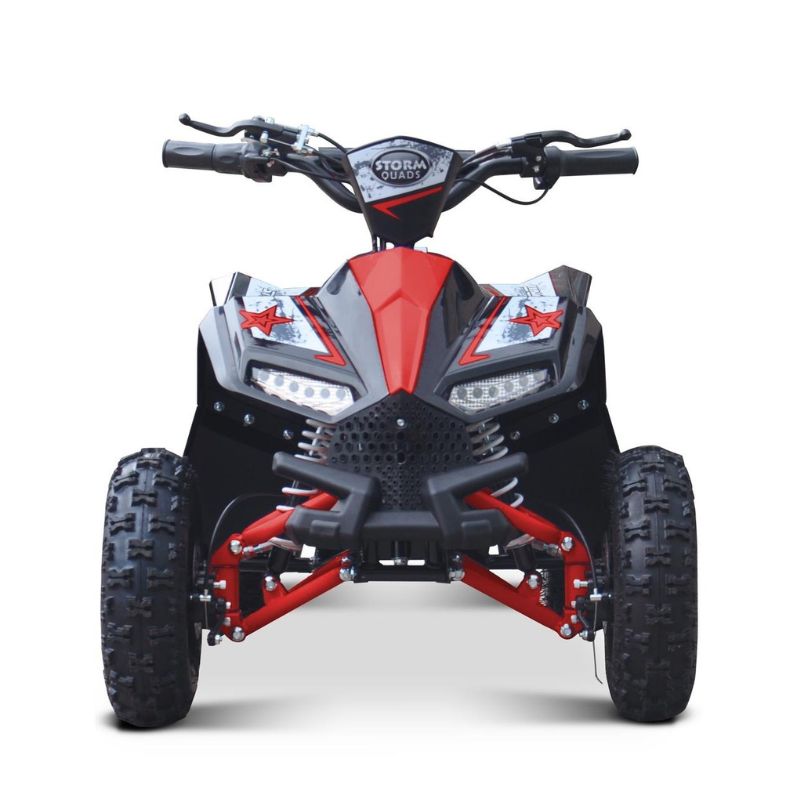 Renegade Ranger 1000w 36v Kids Electric Quad Bike Red on a white background Front View
