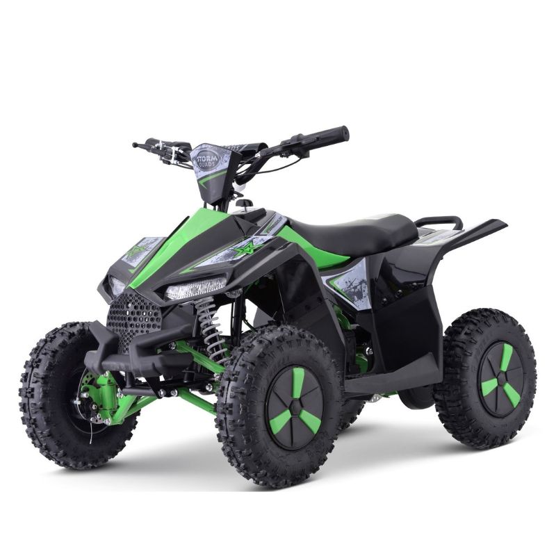 Renegade Ranger 1000w 36v Kids Electric Quad Bike Green on a white background