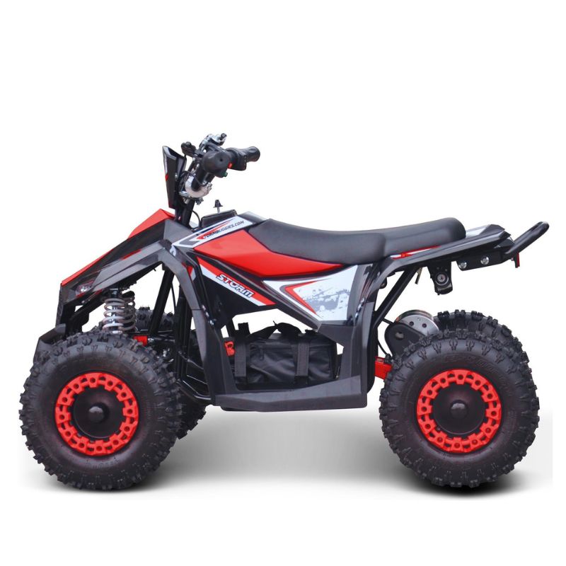 Renegade Ranger 1000w 36v Kids Electric Quad Bike Red on a white background side view