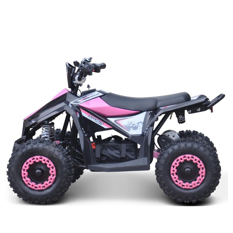Renegade Ranger 1000w 36v Kids Electric Quad Bike Pink on a white background side view