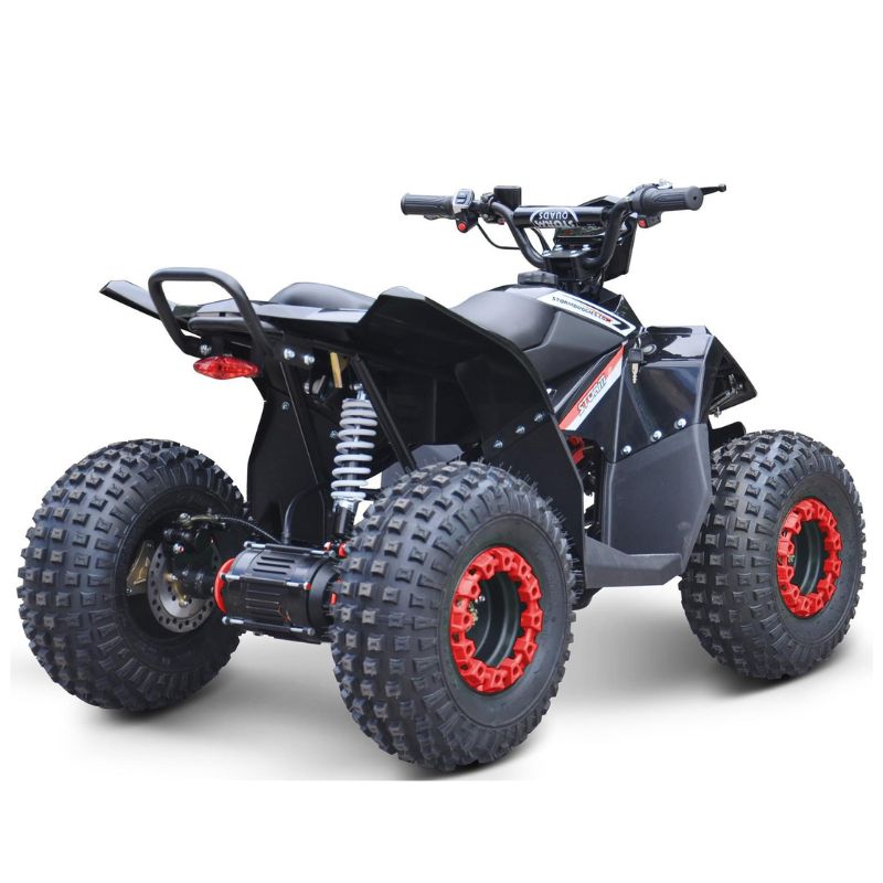 Renegade Ranger 1200w Kids Electric Quad Bike Red on a White Background Back View
