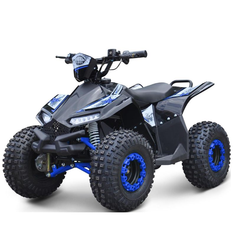 Renegade Ranger 1200w Kids Electric Quad Bike Blue on a White Background
