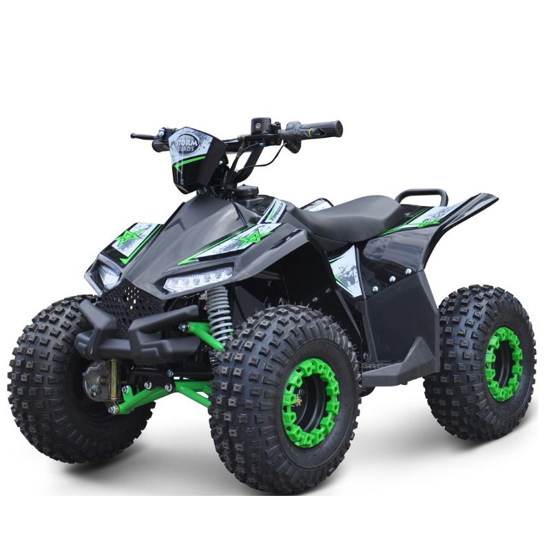 Renegade Ranger 1200w Kids Electric Quad Bike Green on a White Background