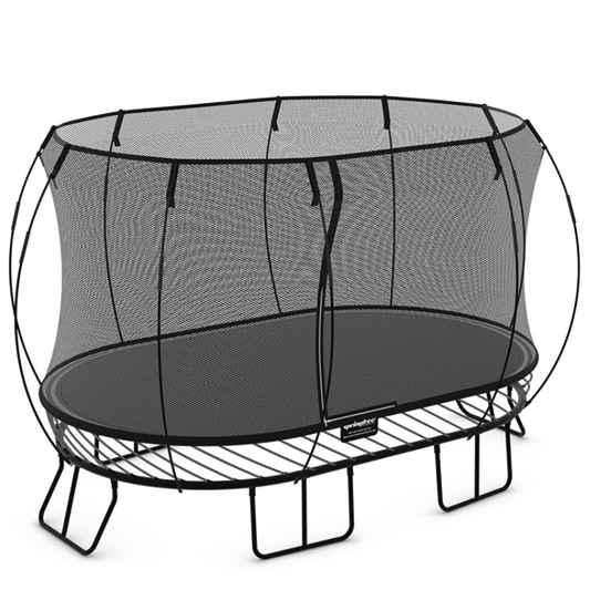 Springfree® 8ft x 13ft Large Oval Trampoline with transparent background