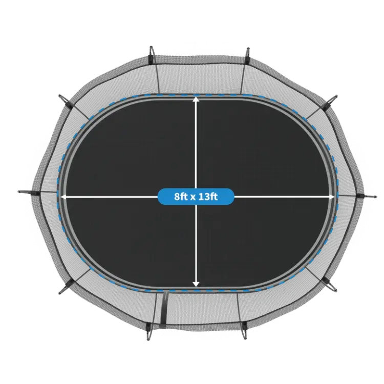 Springfree® 8ft x 13ft Large Oval Trampoline Jumping Mat Dimension