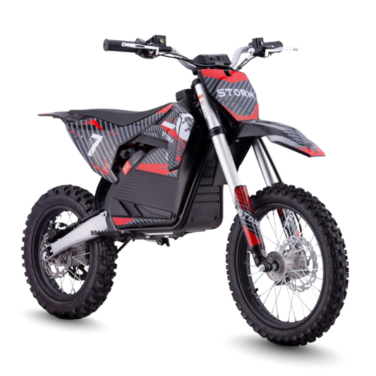 Storm 2000w 60v Electric Dirt Bike Red with transparent background