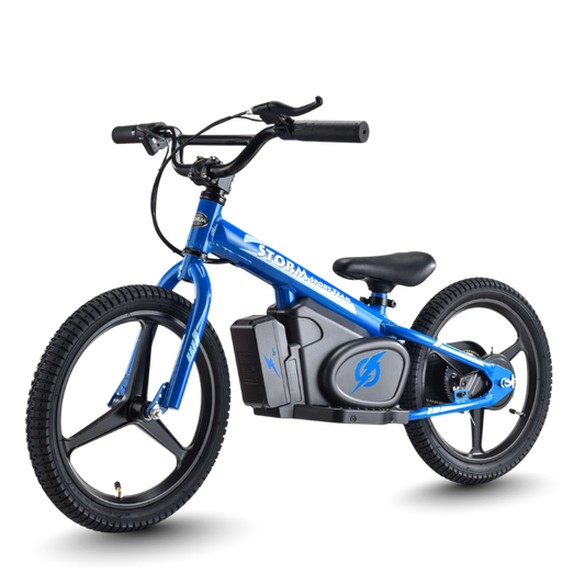 Blue Storm Kids 170w Electric Balance Bike with transparent background