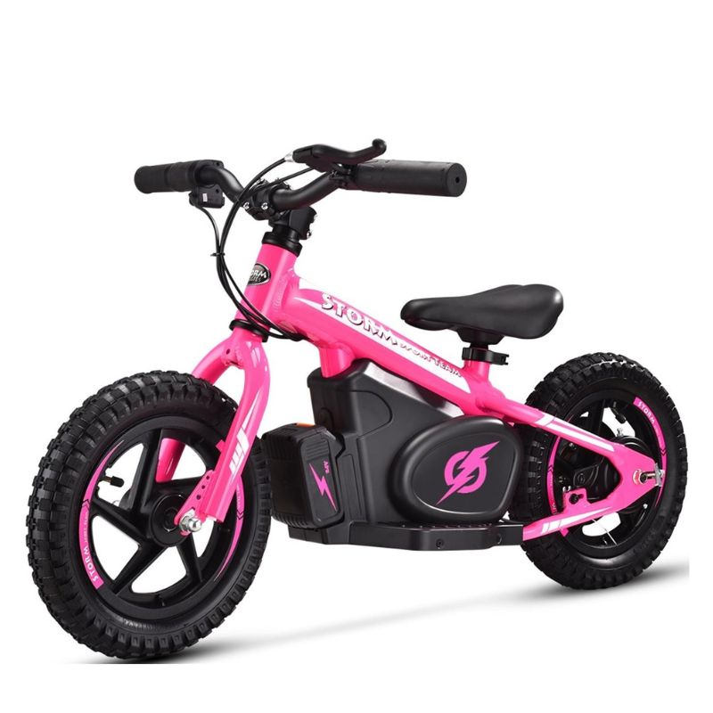 Pink Storm Kids 100w Electric Motorbike on a white background