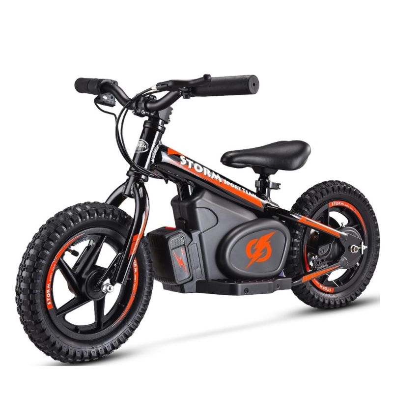 Black Storm Kids 100w Electric Motorbike on a white background