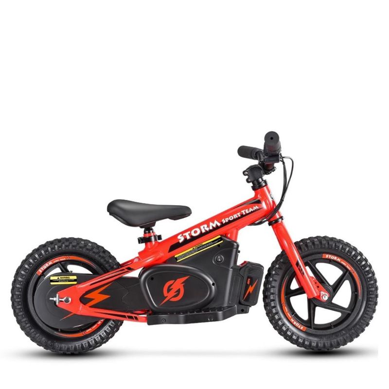 Red Storm Kids 100w Electric Motorbike on a white background side view