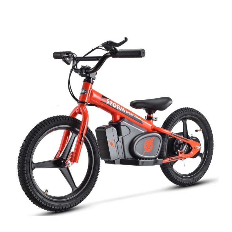 Red Storm Kids 170w Electric Balance Bike on a white background