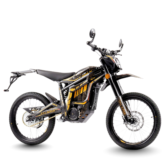 Yellow Talaria Sting L35 Electric MX Road Legal Dirt Bike with transparent background