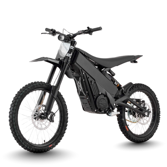 Black Talaria X3 Pro MX Off Road Electric Dirt Bike on a transparent background.