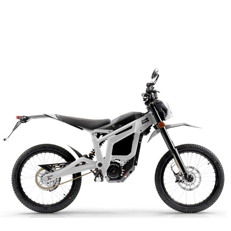 Grey Talaria Sting L35 Electric MX Road Legal Dirt Bike on a white background side view