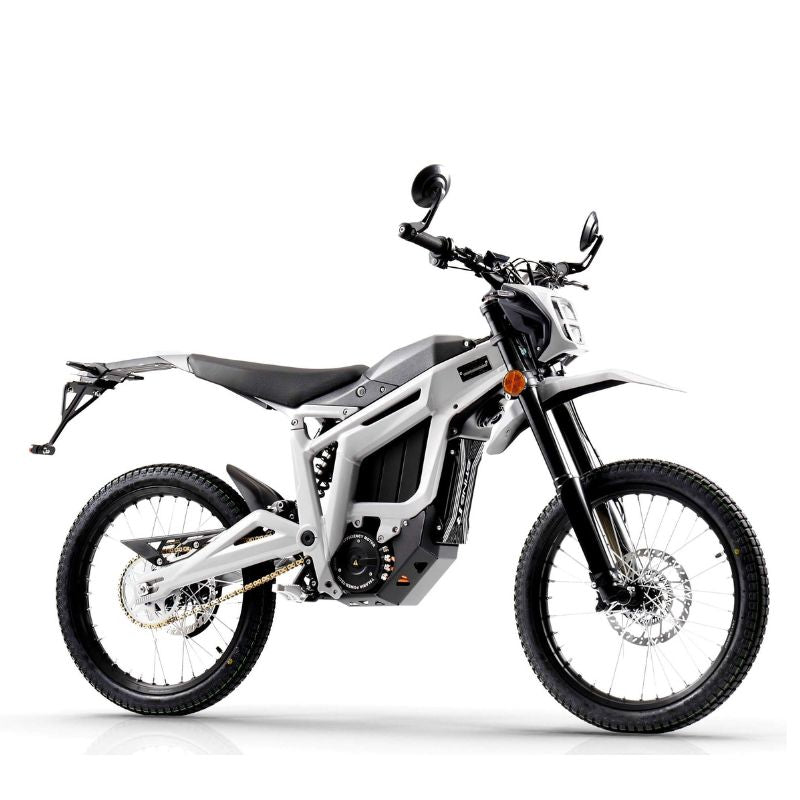 Grey Talaria Sting L35 Electric MX Road Legal Dirt Bike on a white background