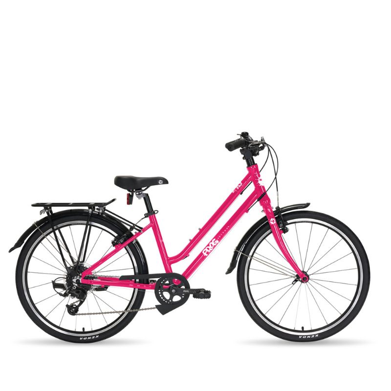 Frog city 61 Pink bicycle on a white background